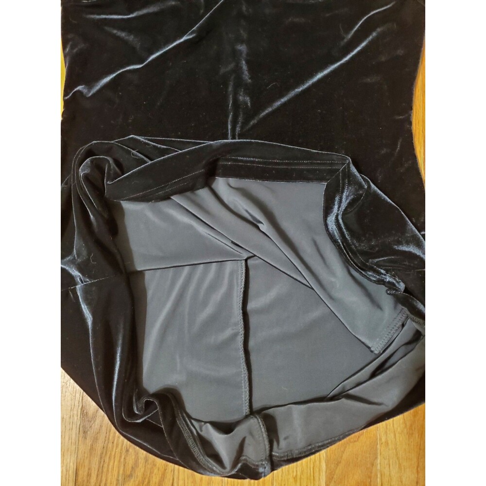 Ronni Nicole Black Velvet Midaxi Dress Size 14 Vintage 90s Minimalist Grunge - Picture 8 of 9